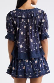 LoveShackFancy Romilly Ruffle & Lace Top