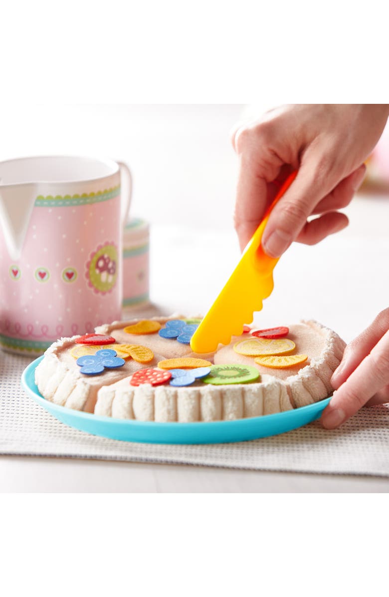 HABA Soft Fruit Tart Pretend Food Dessert with Felt Toppings & Plate Play Food Set - Toy Kitchen Accessories for Kids & Little Bakers, Alternate, color, 