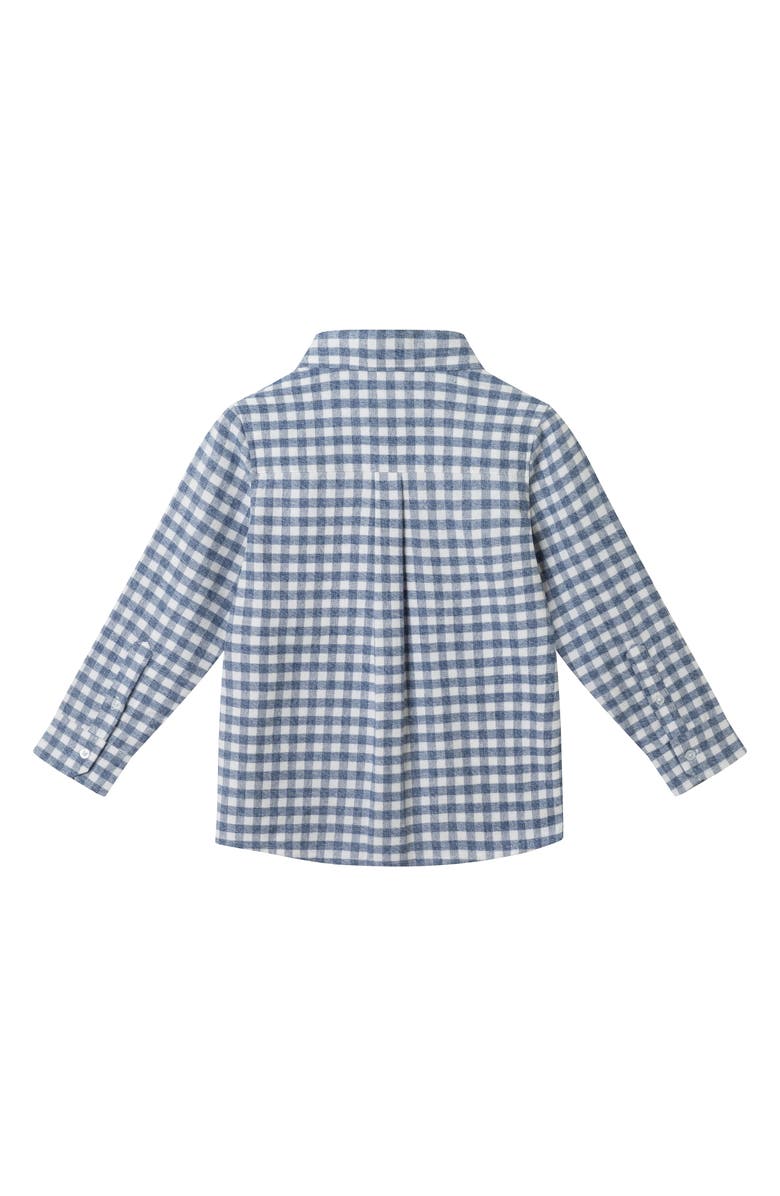 Andy & Evan Kids' Button-Up Shirt & Denim Joggers Set, Alternate, color, Blue/ Grey Gingham