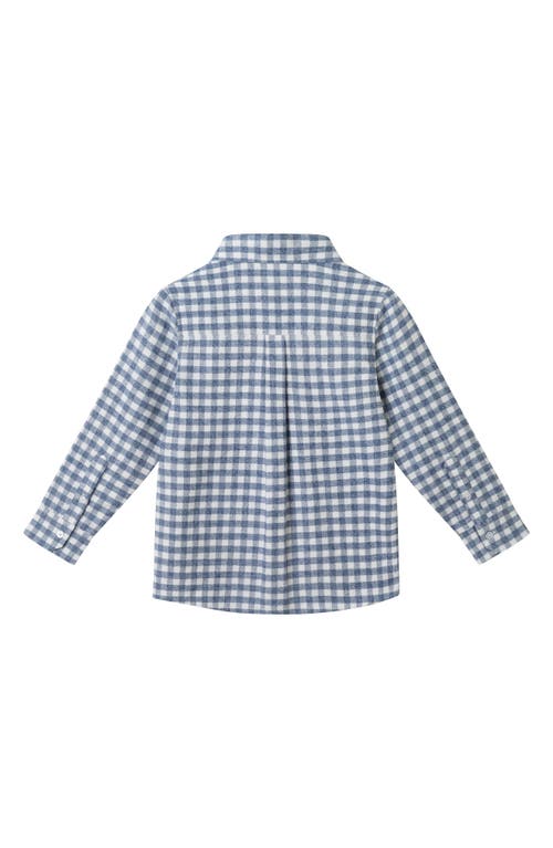 Andy & Evan Kids' Button-up Shirt & Denim Joggers Set In Multi