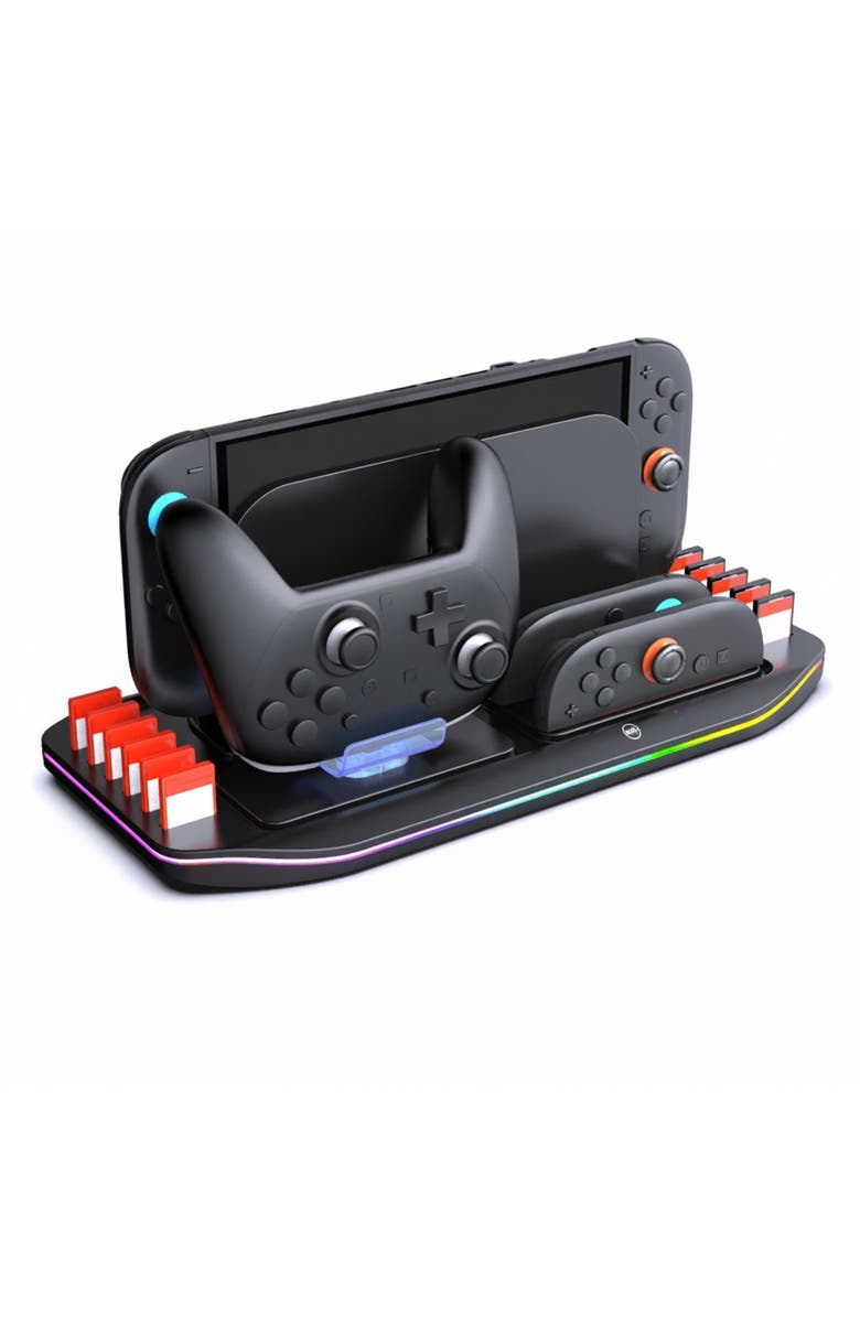 Sonicgrace All-in-One Charging Dock & Storage Station for Nintendo Switch 2, Alternate, color, Black