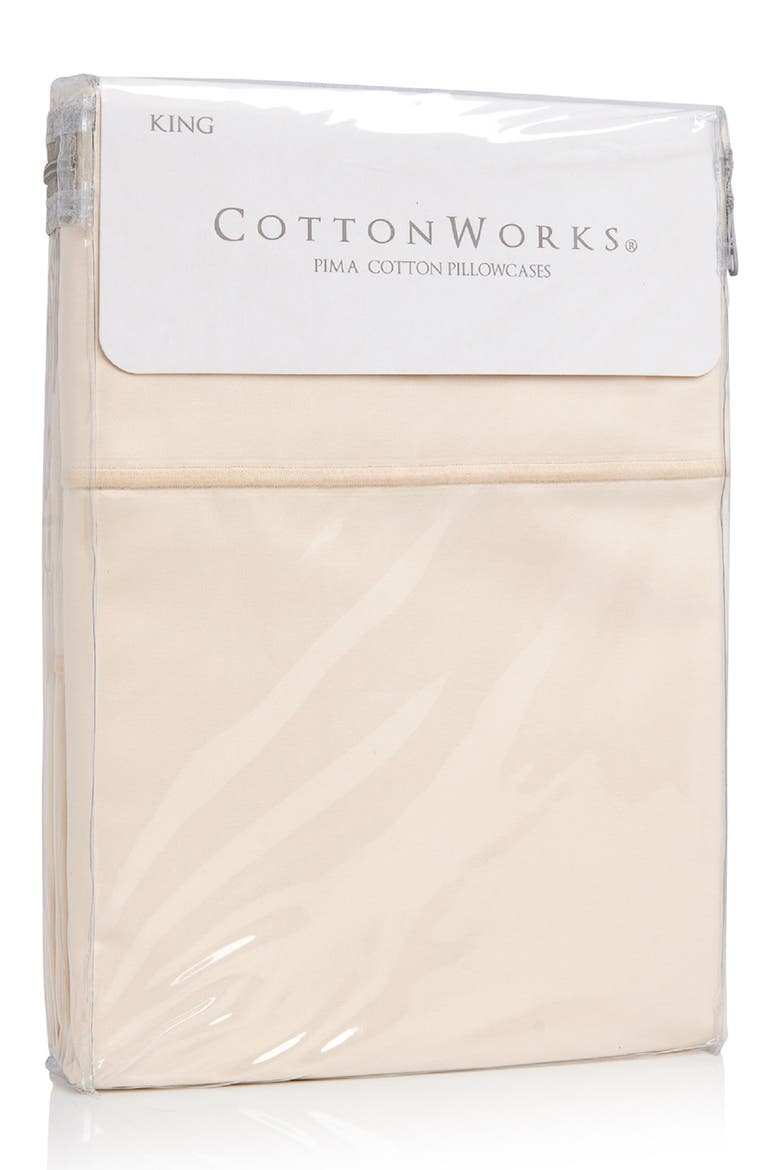 2-Piece 1000 Thread Count Pima Cotton Pillowcase Set, Alternate, color, IVORY