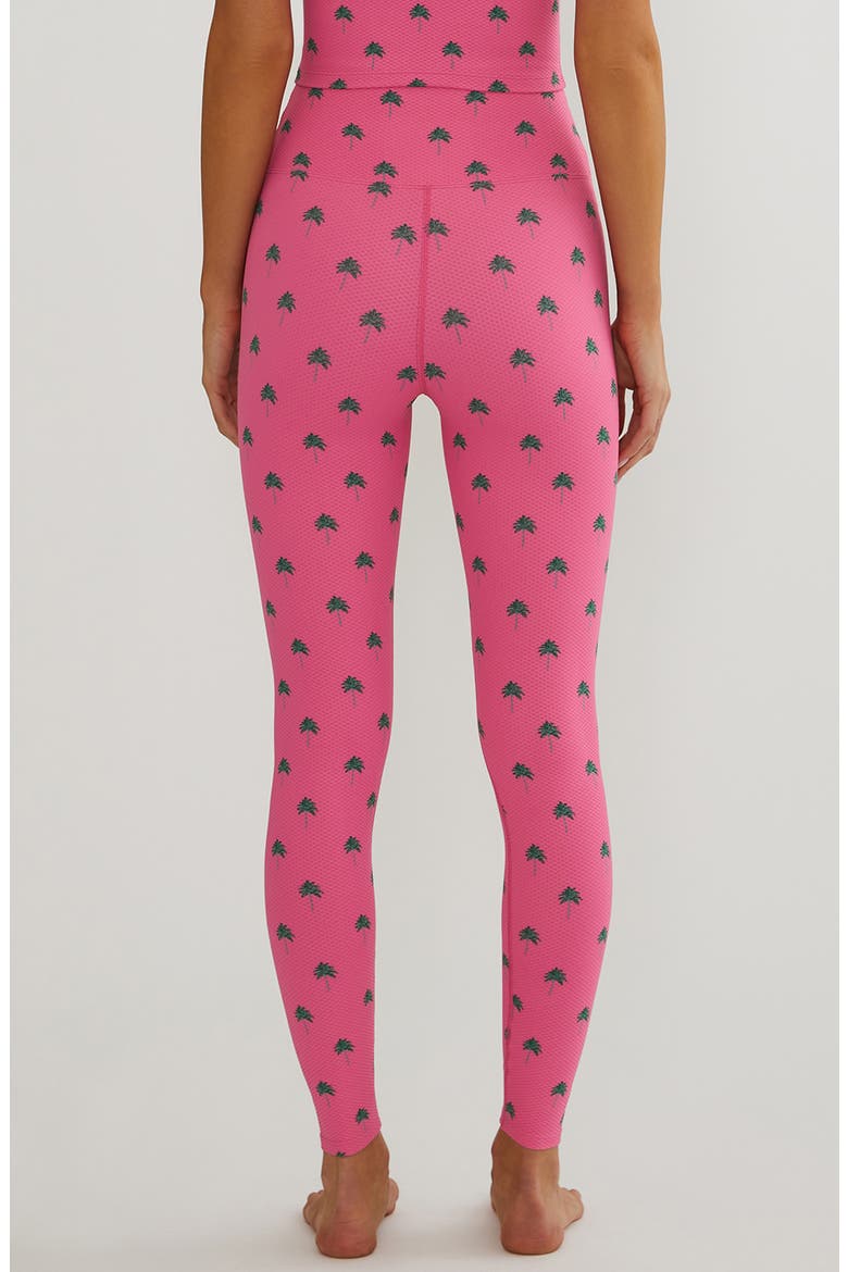 Piper Palm Print High Waist Leggings, Alternate, color, FLAMINGO FRONDS