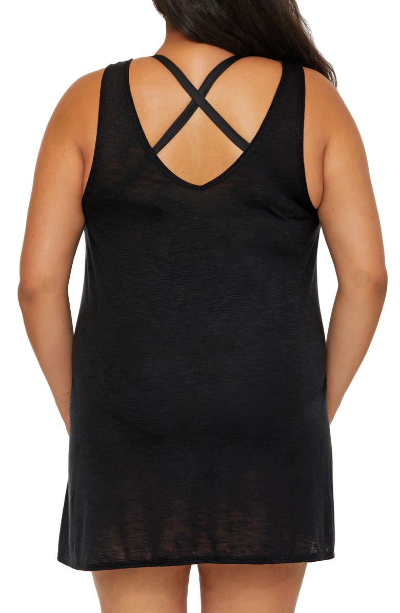 Becca Breezy Basics Cover-Up Dress, Alternate, color, Black