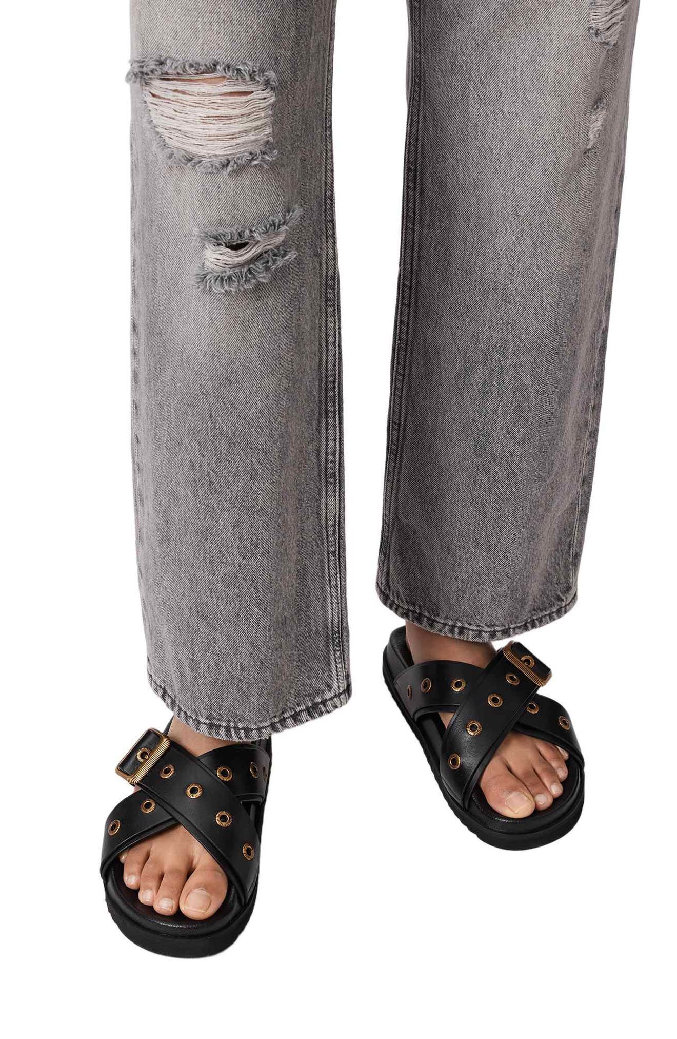 AllSaints Suki Western Sandal, Alternate, color, 