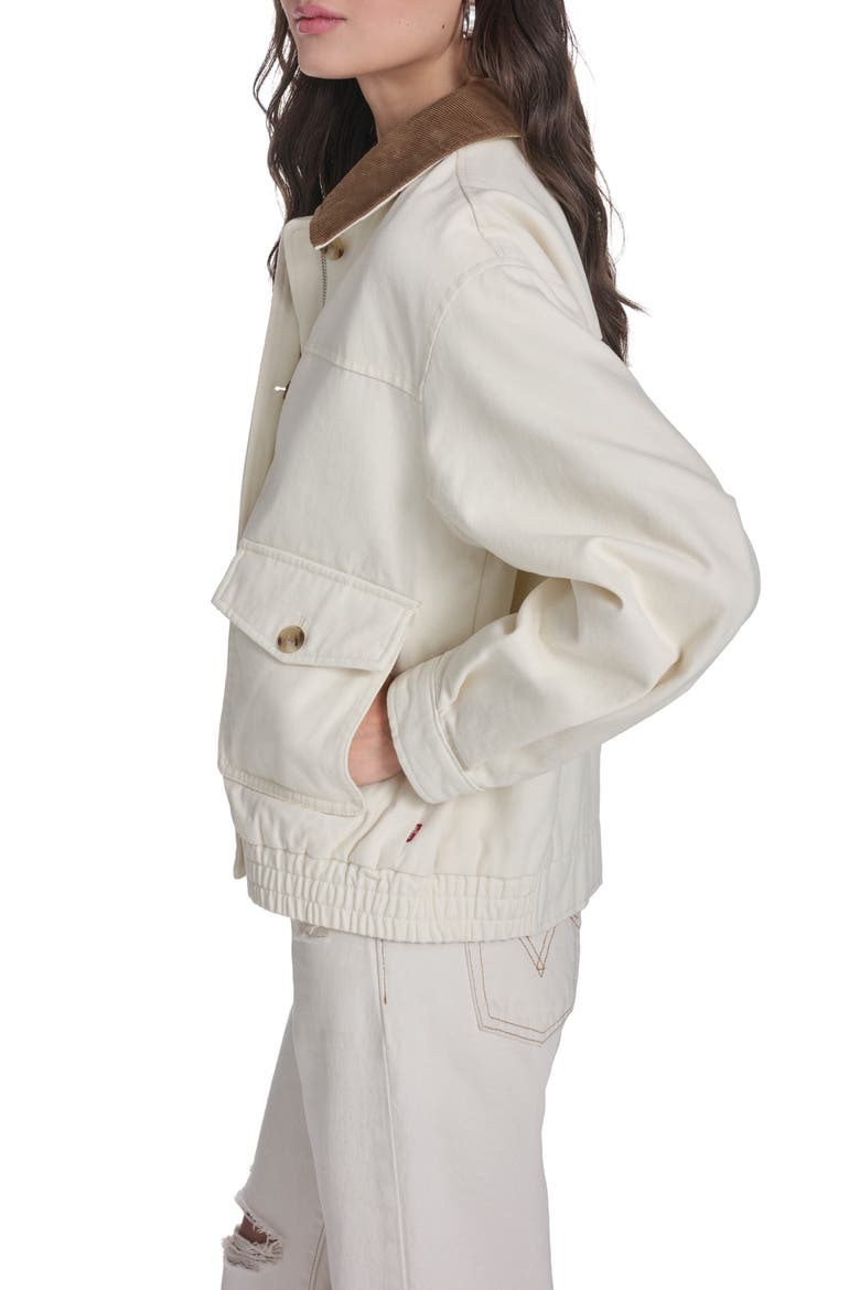 Laydown Denim Utility Jacket, Alternate, color, ECRU/ TAN CORDUROY