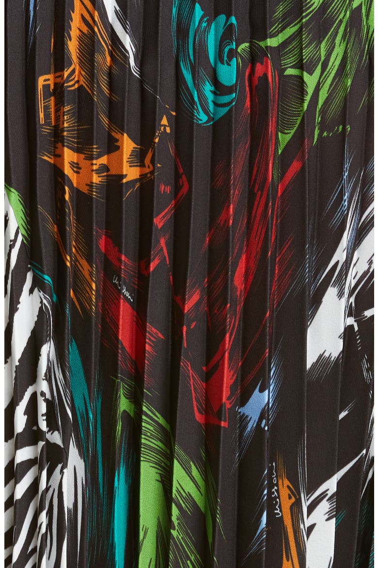 Mixed Prints Pleated Skirt, Alternate, color, BLACK ZEBRA MULTI