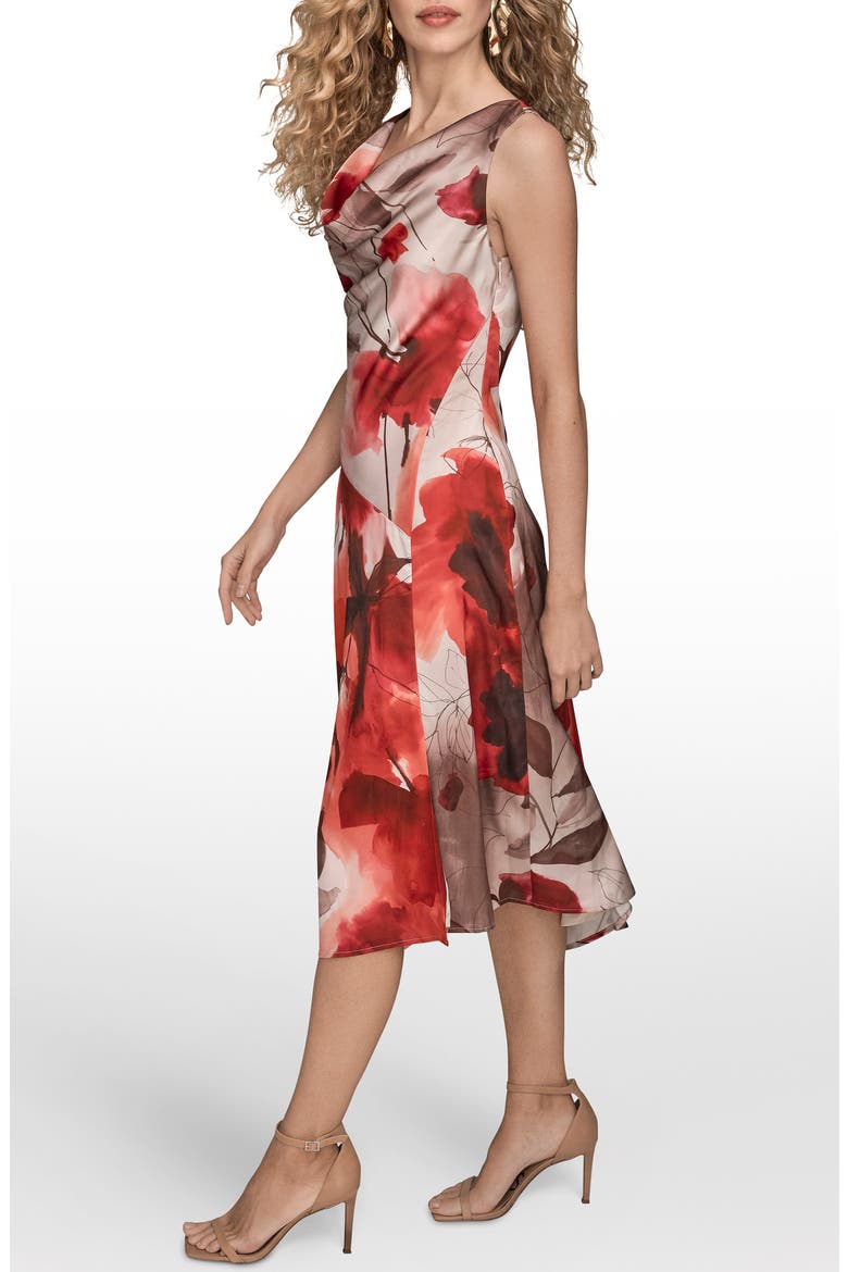 Floral Satin Dress, Alternate, color, MAGENTA MULTI