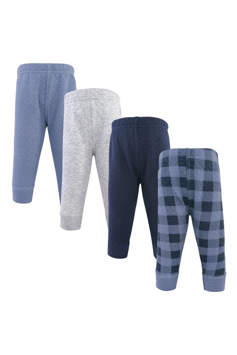 Quilted Jogger Pants 4pk, Main, color, Navy Plaid