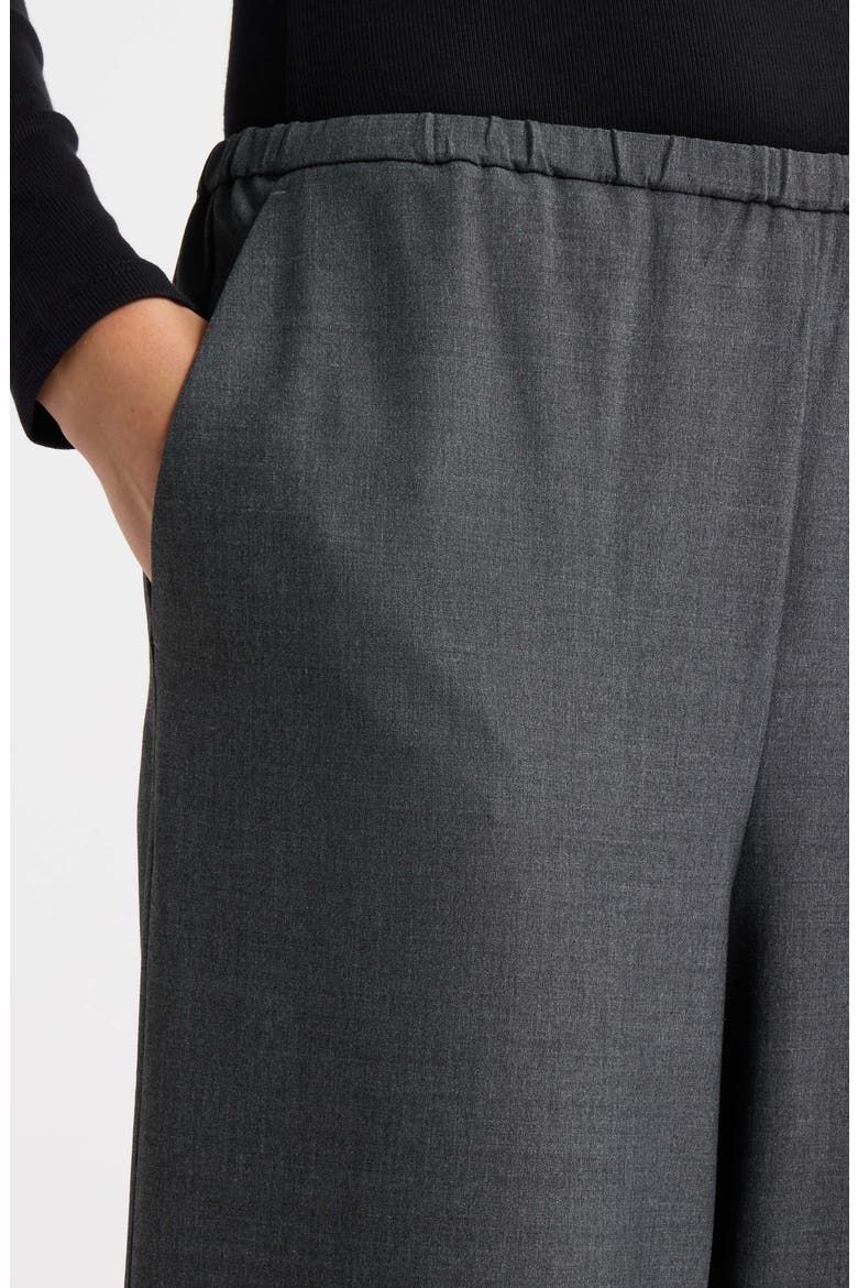 Wool Blend Pull On Wide Leg Pants, Alternate, color, GREY CHARCOAL HEATHER