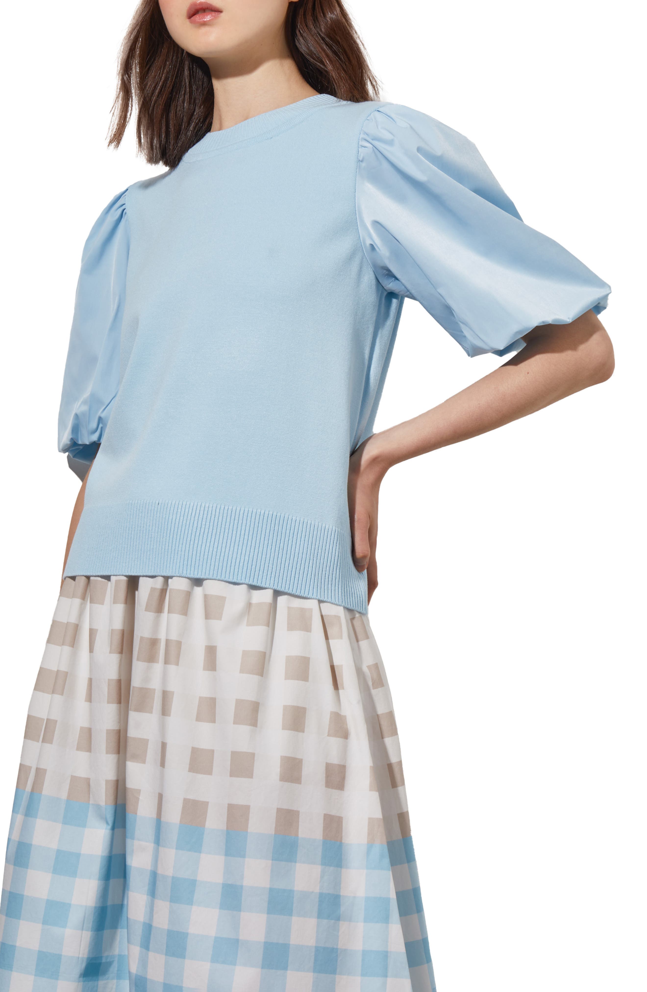 Ming Wang Puff Sleeve Tunic Sweater