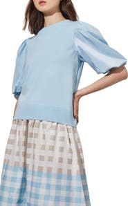 Ming Wang Puff Sleeve Tunic Sweater