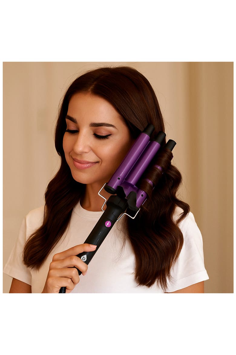 Triple Barrel Hair Curler, Alternate, color, PURPLE