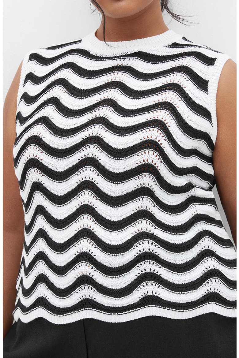 Cornelia Wave Openwork Top, Alternate, color, WAVE