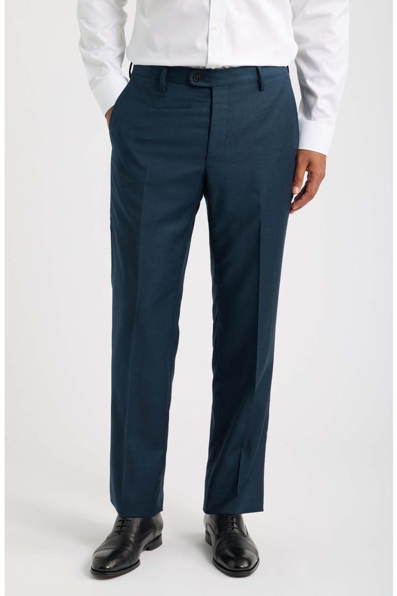 Solid Teal Super 130s Wool Suit, Alternate, color, GREEN