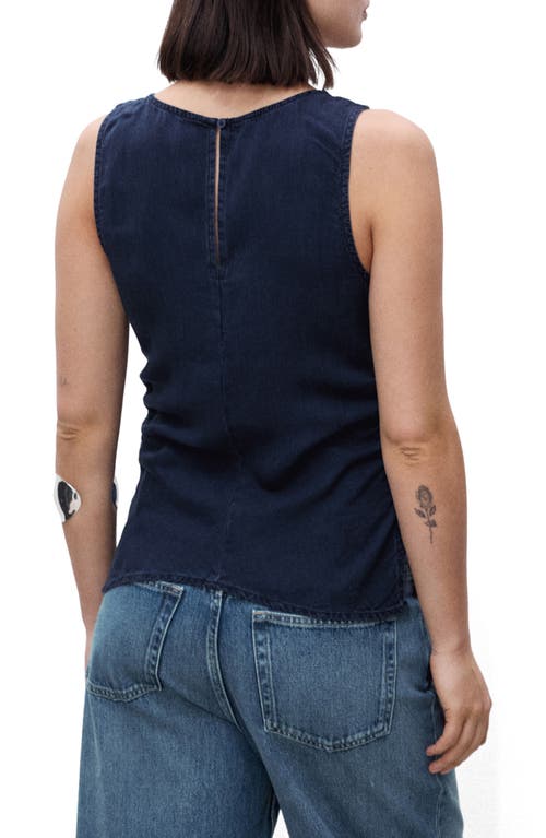 Mango Cowl Neck Sleeveless Denim Maternity Shirt In Blue