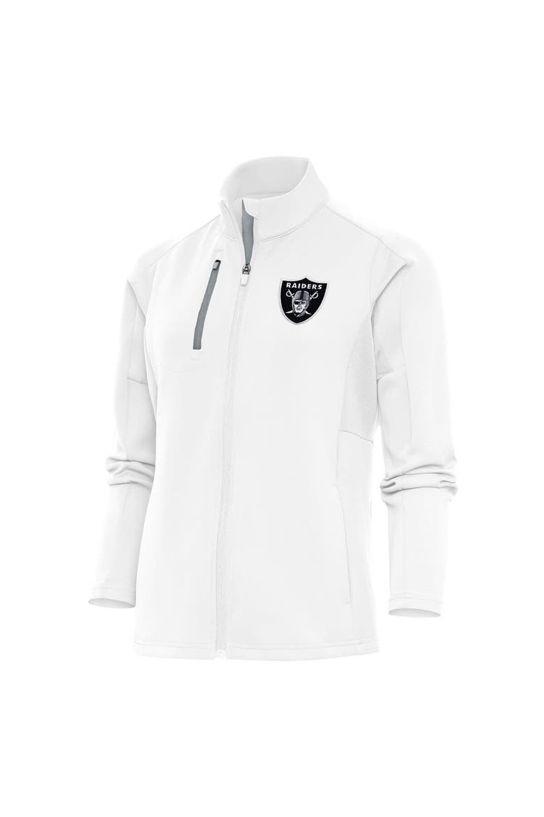 Women's Antigua White Las Vegas Raiders Team Logo Generation Full-Zip Jacket, Main, color, White