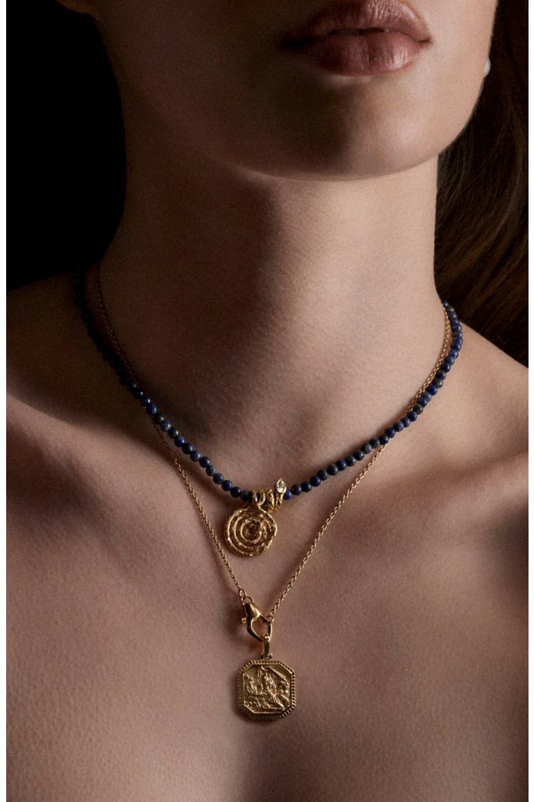 Odysseus Coin Pendant Necklace, Alternate, color, METALLIC GOLD