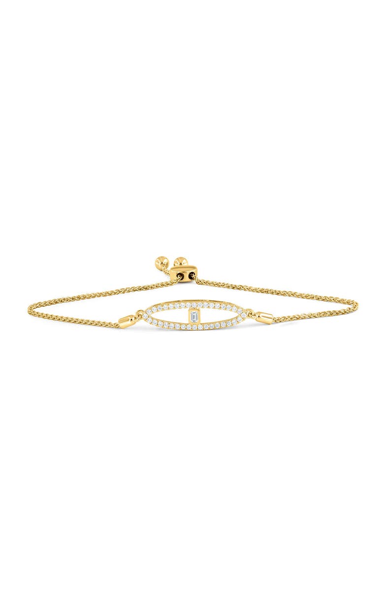 LuvMyJewelry Marquise Bolo Adjustable Diamond Bracelet in 14K Gold, Main, color, 14K Yellow Gold