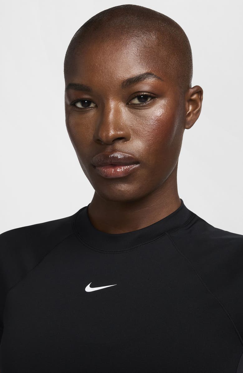 Nike Pro Dri-FIT Short Sleeve Top, Alternate, color, Black/White