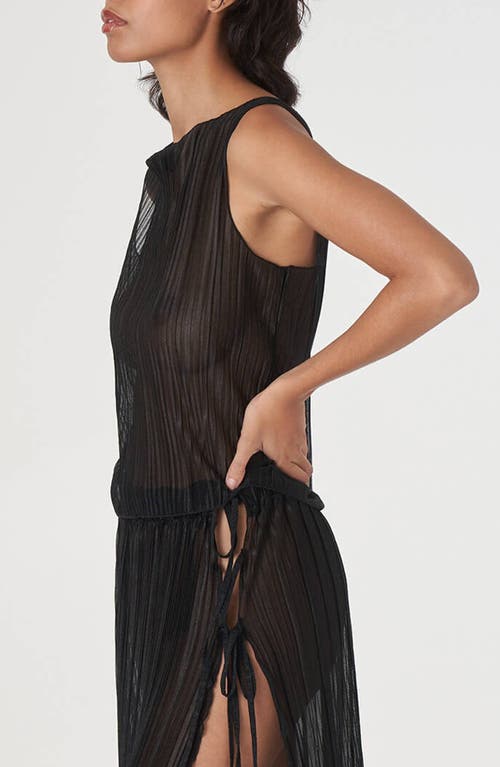 Find Me Now Pleated Metallic Sleeveless Top In Black