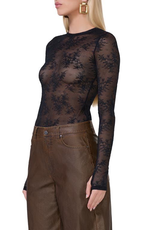 AFRM AFRM KAYLEE SEMISHEER FLORAL LACE TOP 