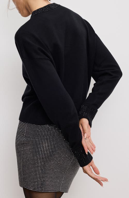 GOOD AMERICAN GOOD AMERICAN CRYSTAL CREWNECK SWEATER