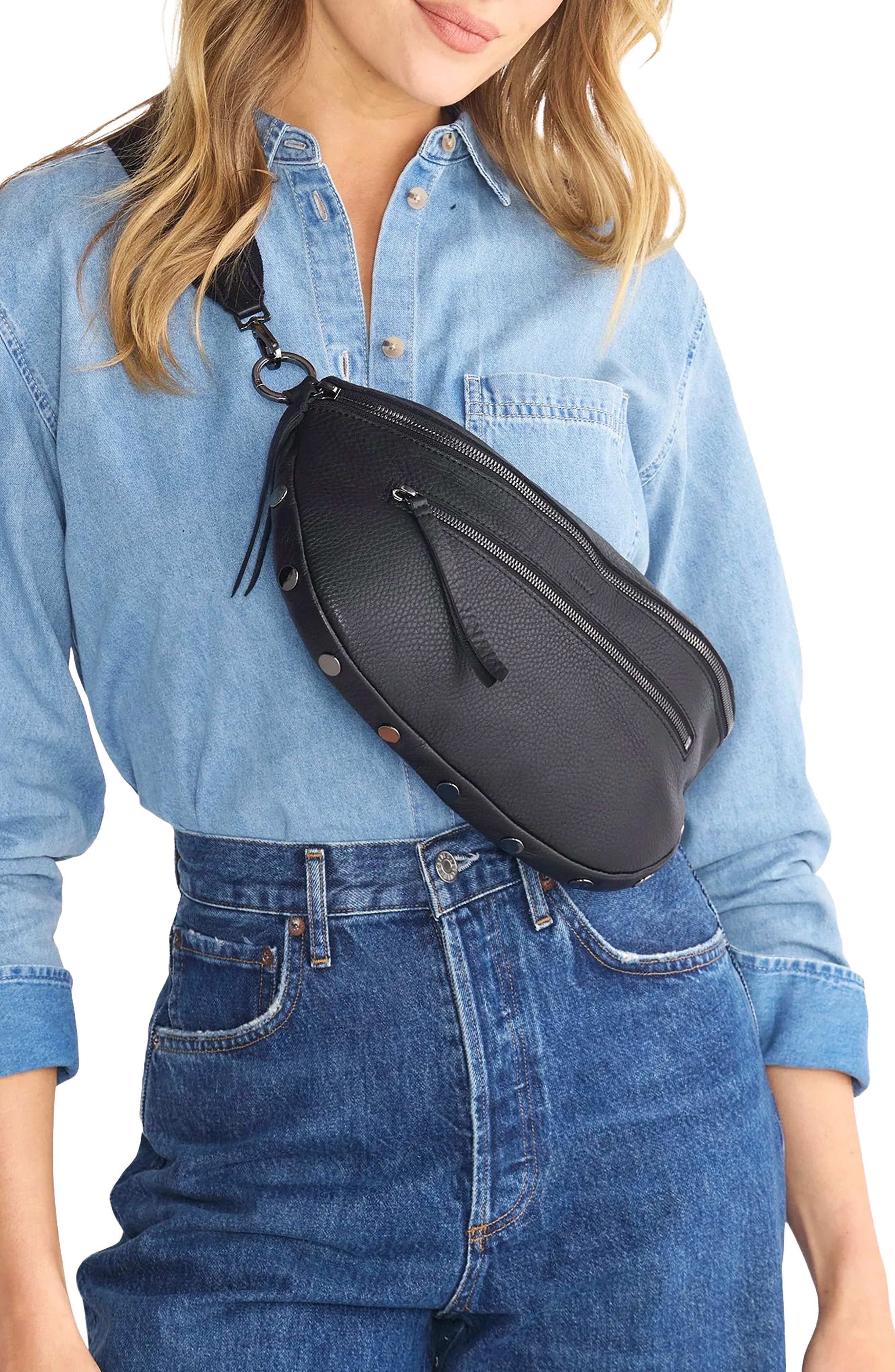 HAMMITT Charles Extra Large Crossbody Bag, Alternate, color, Black/ Gunmetal