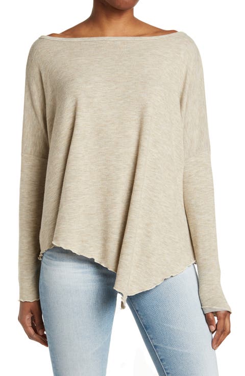 Assymetrical Hem Dolman Sleeve Sweater