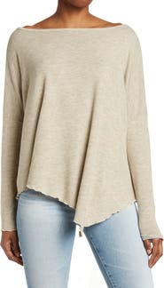 GO COUTURE Assymetrical Hem Dolman Sleeve Sweater
