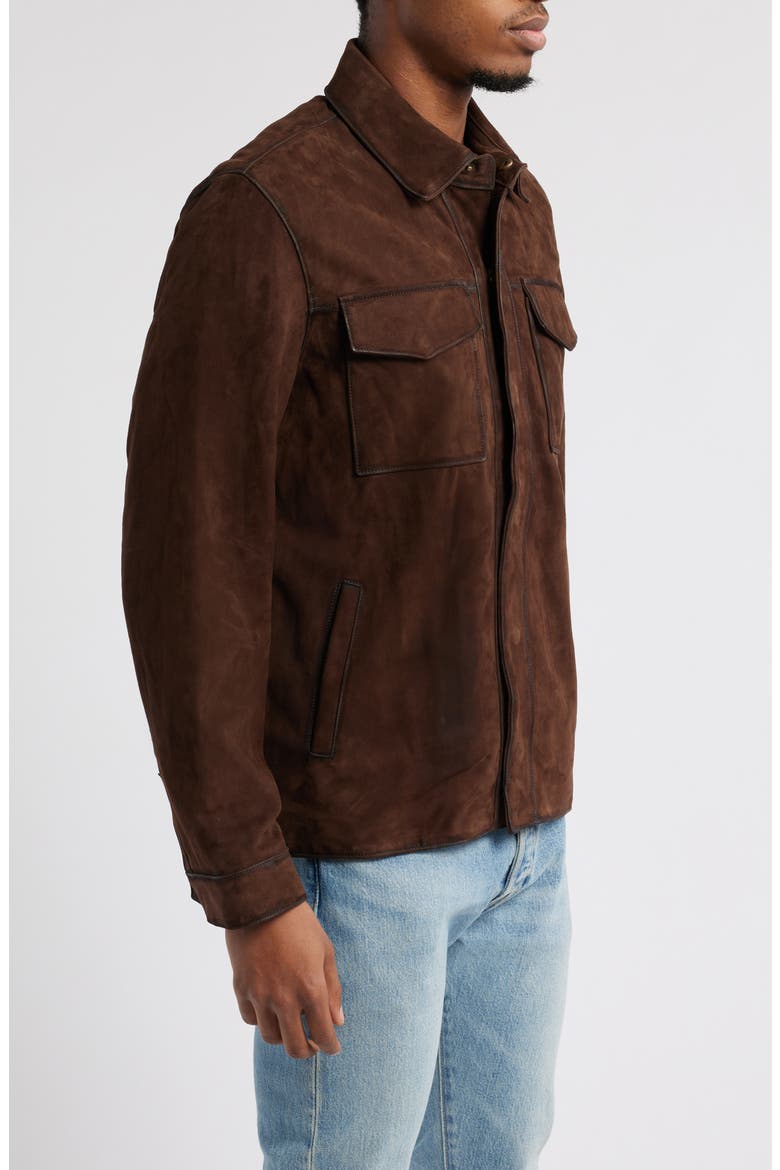 Classic Suede Shacket, Alternate, color, DARK BROWN