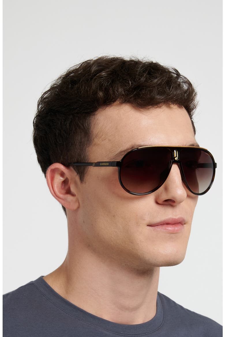 Champion 62mm Oversize Gradient Pilot Sunglasses, Alternate, color, BROWN HAVANA/ BROWN SF