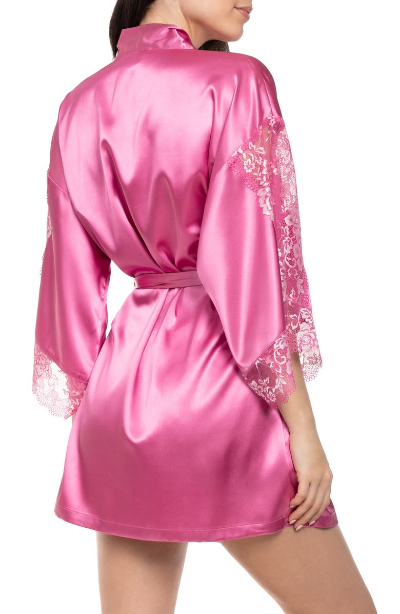 In Bloom by Jonquil Annalee Lace Inset Satin Wrap, Alternate, color, Orchid Pink