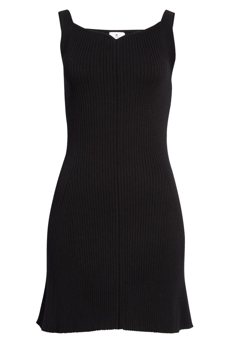 Swallow Logo Embroidered Rib Body-Con Minidress, Alternate, color, BLACK
