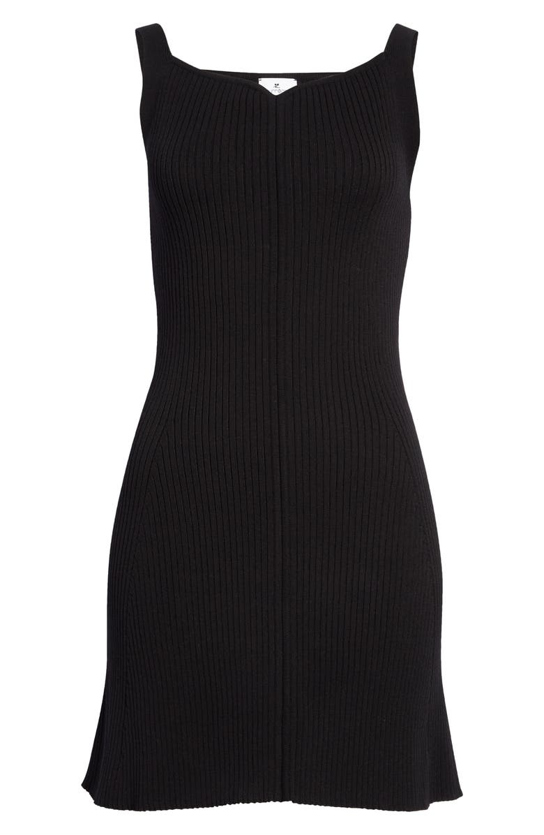 Courrèges Swallow Logo Embroidered Rib Body-Con Minidress, Alternate, color, 
