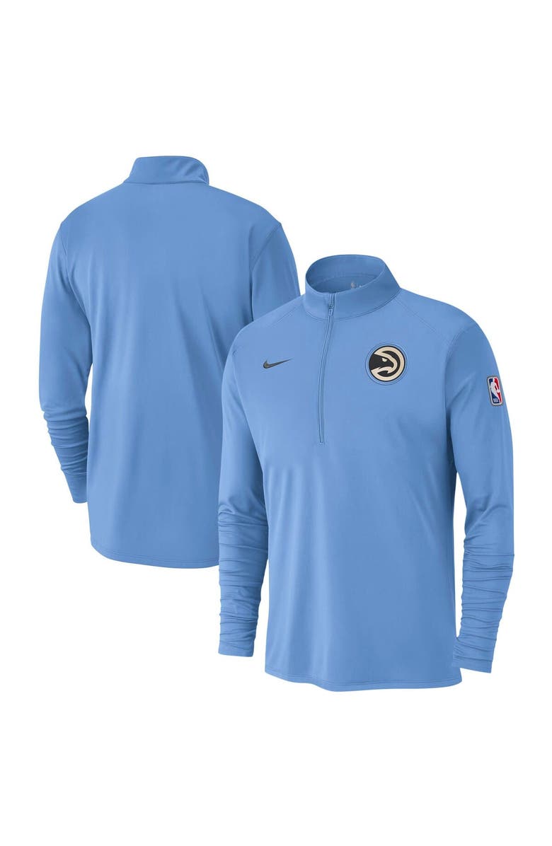 Nike Men's Nike Light Blue Atlanta Hawks 2024/25 City Edition Authentic Coaches Performance Half-Zip Top, Main, color,