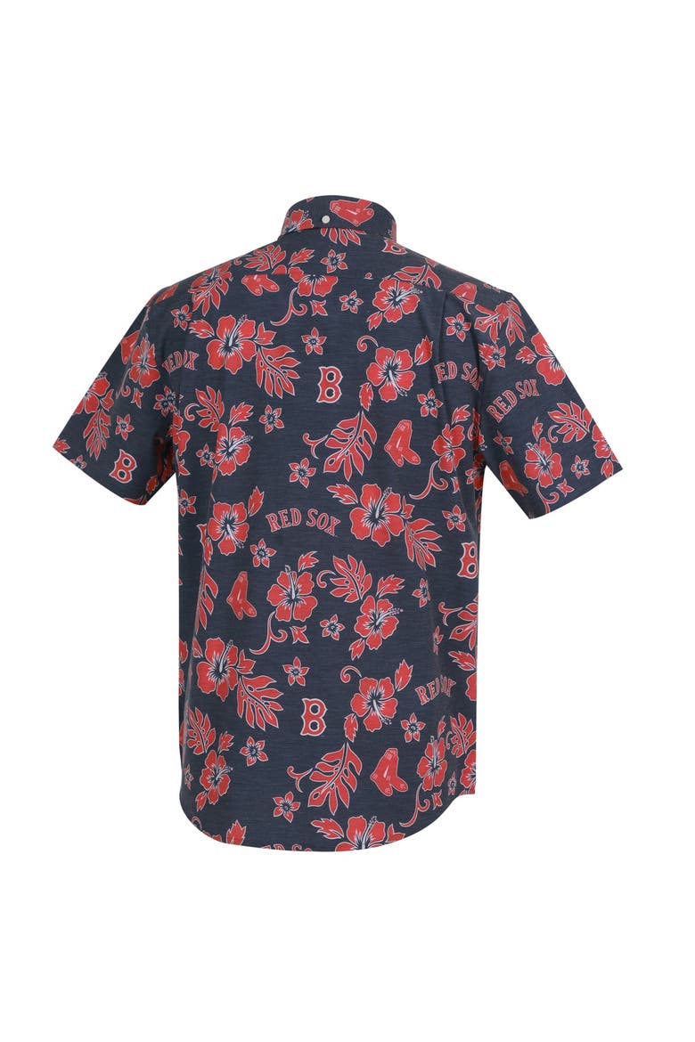 Men's Reyn Spooner  Navy Boston Red Sox Cooperstown Kekai Performance Button-Down Tri-Blend Top, Alternate, color, Navy