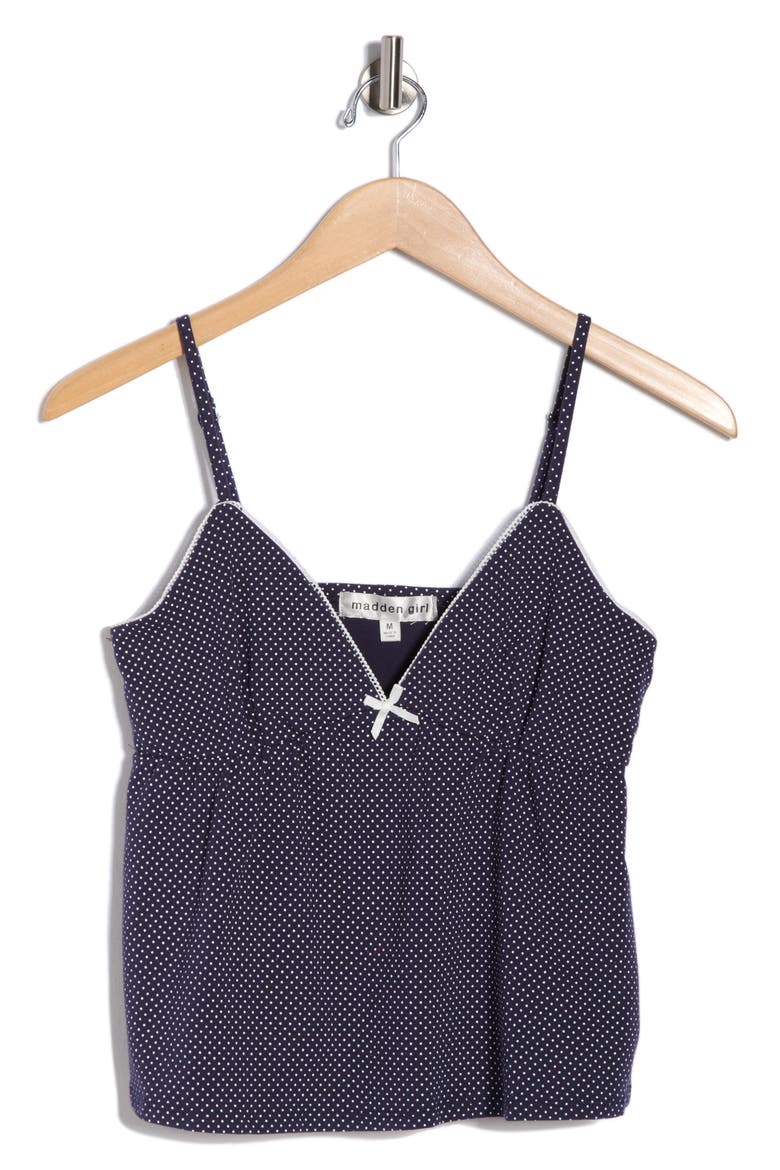 Picot Edge Babydoll Camisole, Alternate, color, NAVY