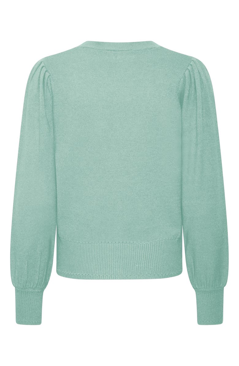 ICHI V-Neck Knit Cardigan, Alternate, color, Beryl Green