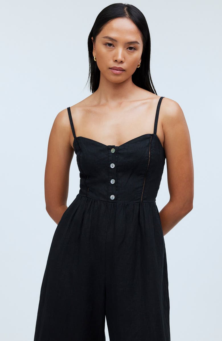 Madewell Campbell Refined Linen Jumpsuit, Alternate, color,