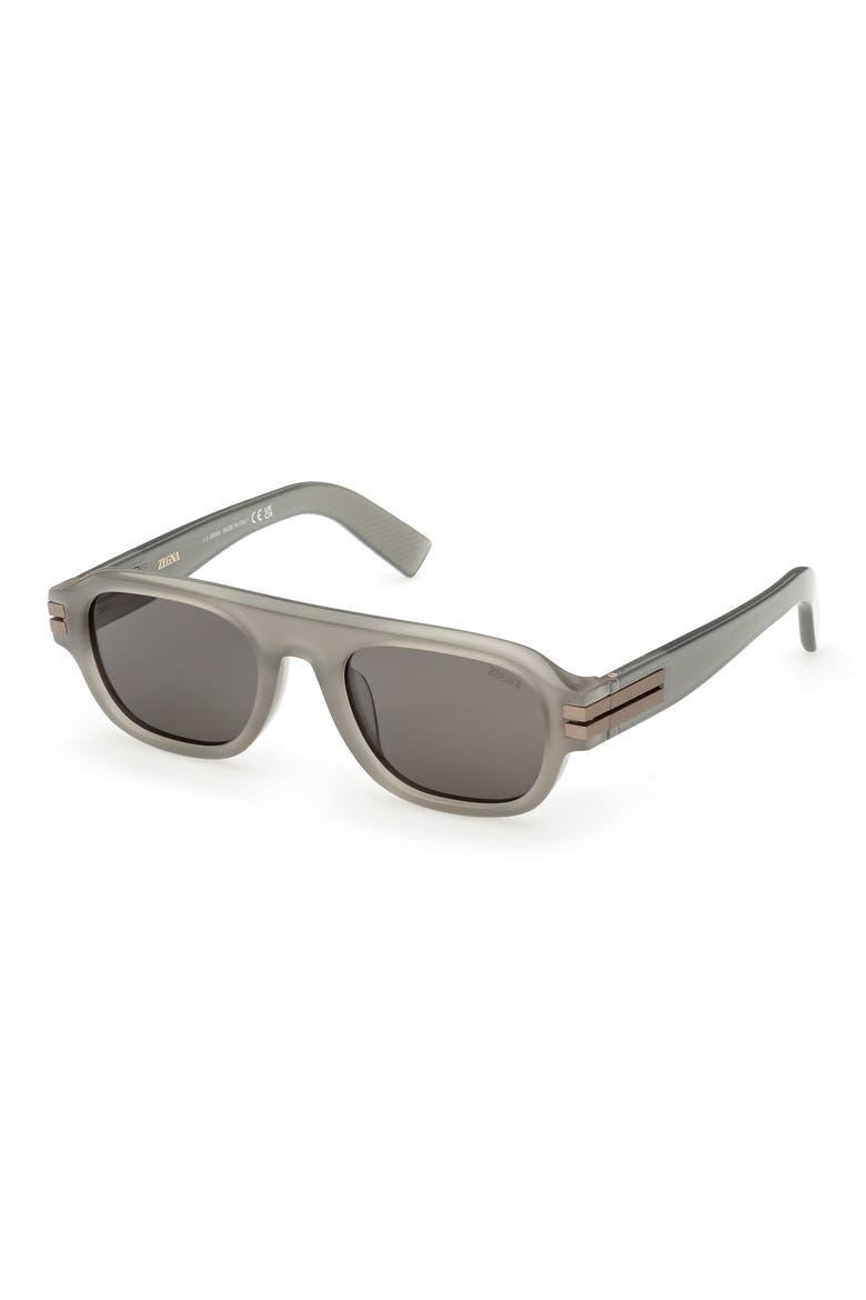 52mm Geometric Sunglasses, Alternate, color, GREY / SMOKE