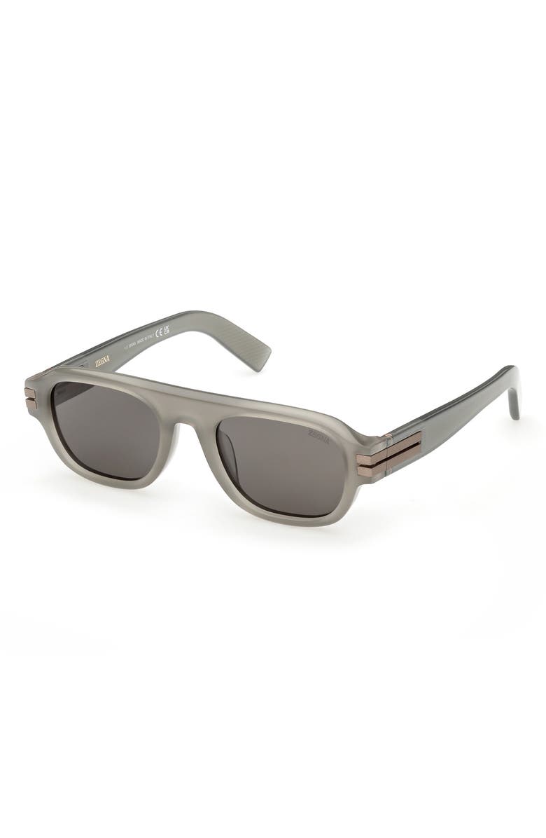 ZEGNA 52mm Geometric Sunglasses, Alternate, color, 