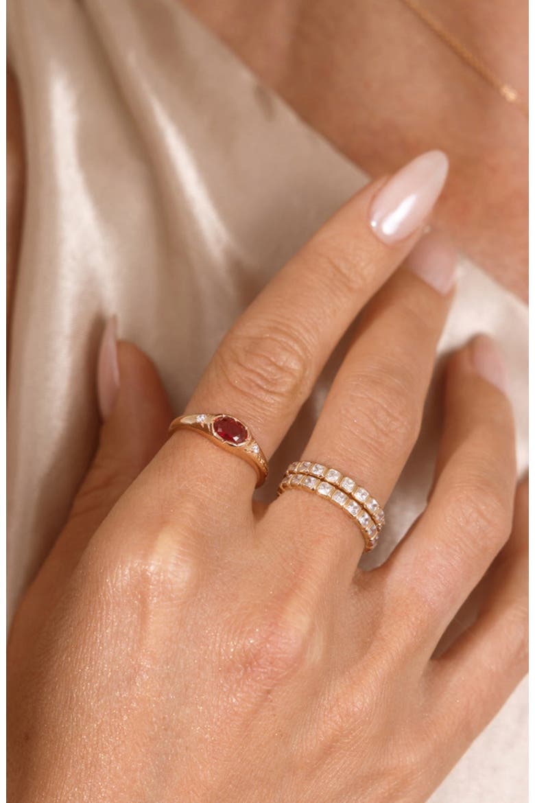 Oval Birthstone Signet Ring, Alternate, color, July Gold Vermeil