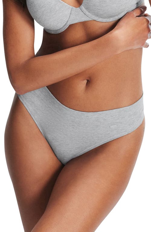 Savage X Fenty Stretch Cotton Essentials Thong In Gray
