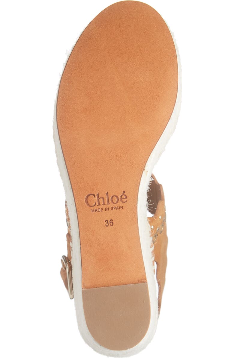 Chloé Lauren Grommet Stud Scalloped Wedge Platform Sandal, Alternate, color,