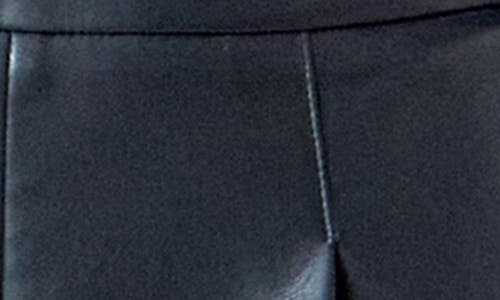 Endless Rose Lace Trim Faux Leather Shorts In Black
