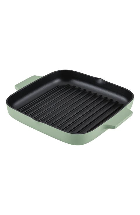 Enamel 11-Inch Grill Roasting Cast Iron Pan