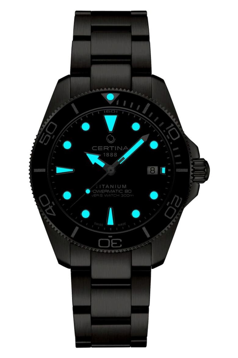 Bracelet Watch, 41mm, Alternate, color, TITANIUM / BLUE