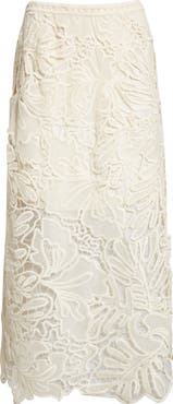 Ulla Johnson Gallina Corded Lace Midi Skirt