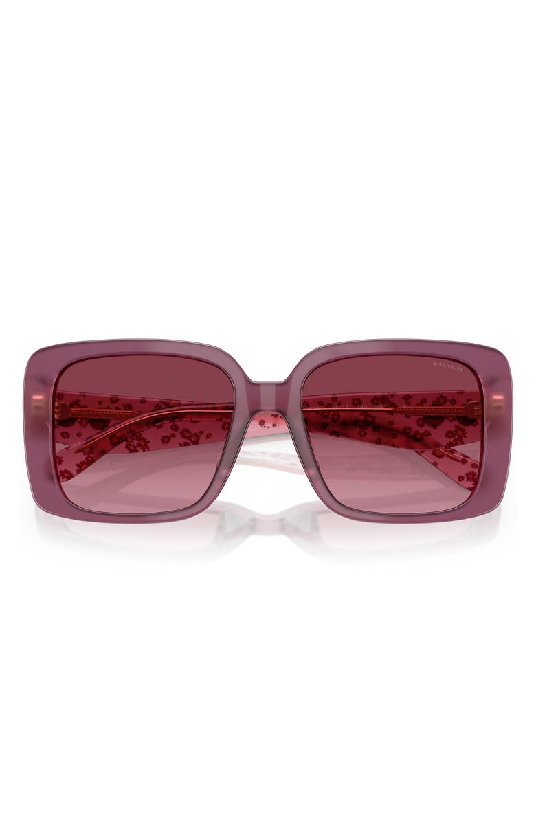 COACH 54mm Gradient Square Sunglasses, Alternate, color, Milky Purple / Purple Gradient